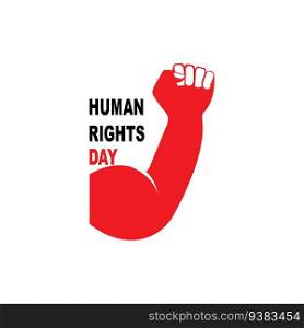hands Human Rights Day vector illustration. 