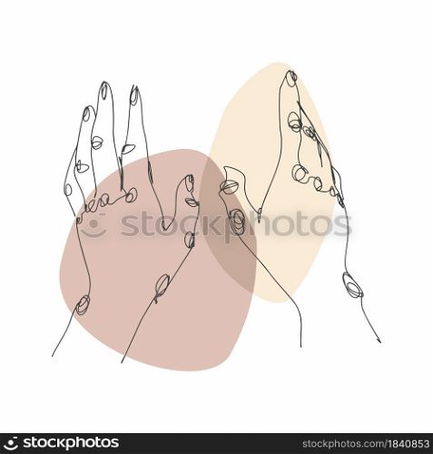 Hands line art. Hand painting. Vector sketch with hand. Vector Illustration.. Hands line art. Hand painting. Vector sketch with hand. Illustration.