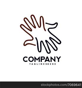 hands lines Care logo, togetherness concept logo, Union abstract hands logo, Hands closeup vector, Abstract social hands logo