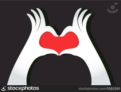 hands make a heart icon vector
