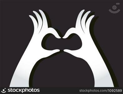 hands make a heart symbol vector