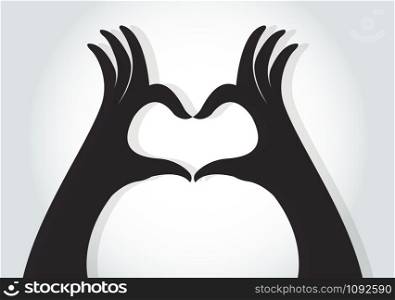 hands make a heart symbol vector