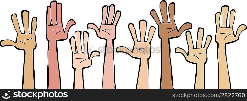 Hands on a white background vector illustration