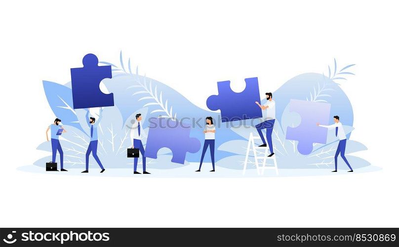 Hands putting puzzle pieces. Teamwork concept. Vector illustration. Hands putting puzzle pieces. Teamwork concept. Vector illustration.