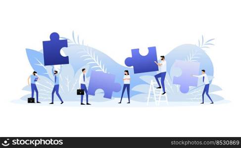 Hands putting puzzle pieces. Teamwork concept. Vector illustration. Hands putting puzzle pieces. Teamwork concept. Vector illustration.