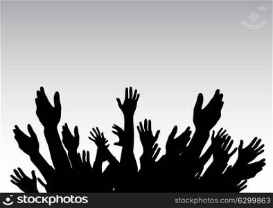 Hands Raised Up - Symbol of Freedom the Choice, Fun. Vector Illustration. EPS10. Hands Raised Up - Symbol of Freedom the Choice, Fun. Vector Ill