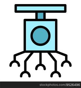 Hands tool robot icon outline vector. Cute bot. Android ai color flat. Hands tool robot icon vector flat