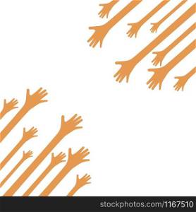 Hands up background ilustration vector template