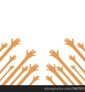 Hands up background ilustration vector template