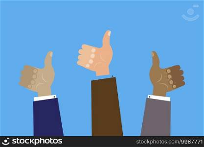 Hands up like on blue background. Abstract icon. Vector sign. Stock image. EPS 10.. Hands up like on blue background. Abstract icon. Vector sign. Stock image.