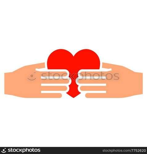 Hands with heart new icon, two-tone silhouette, isolated on white background, vector illustration for your design.. Hands with heart new icon, two-tone silhouette,