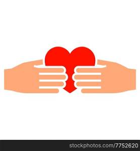 Hands with heart new icon, two-tone silhouette, isolated on white background, vector illustration for your design.. Hands with heart new icon, two-tone silhouette,