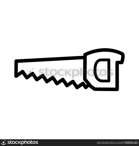 handsaw carpentry tool line icon