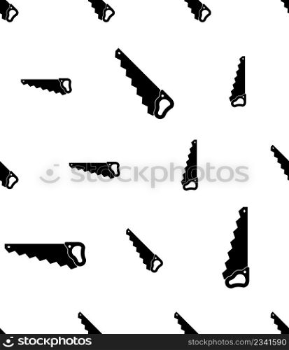 Handsaw Isolated Icon Seamless Pattern, Hand Tool Icon, Panel Saw, Cutting Tool Vector Art Illustration