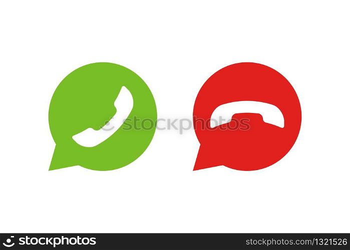 Handset call in bubble isolated icon vector. Flat illustration on white backdrop. Handset call in bubble isolated icon vector. Flat on white backdrop