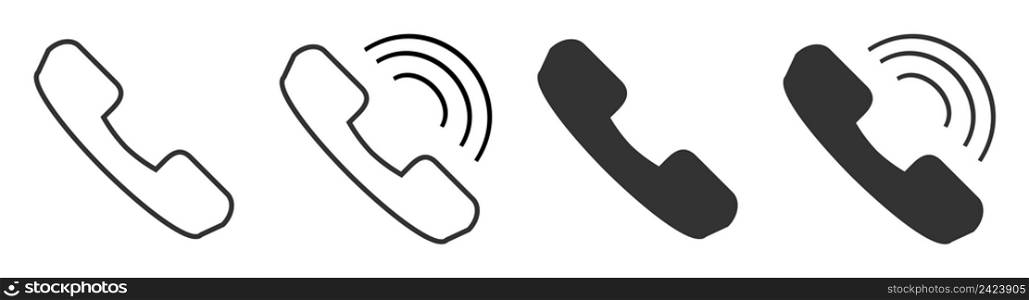 Handset phone icon. Telephone illustration symbol. Sign cell vector.