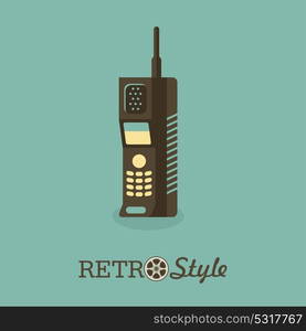 Handset. The radiotelephone. An outdated model. Vector illustration.