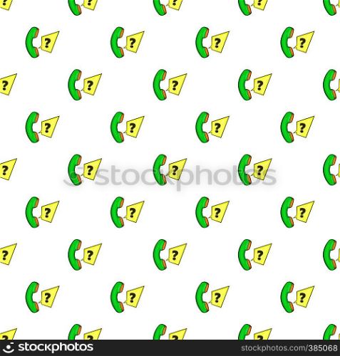 Handset with question sign pattern. Cartoon illustration of handset with question sign vector pattern for web. Handset with question sign pattern, cartoon style