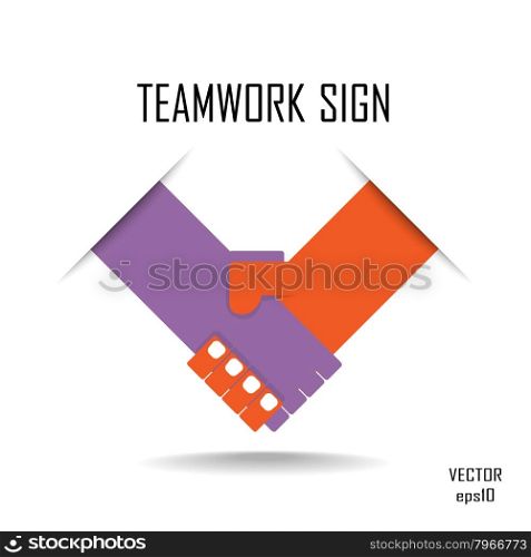 Handshake abstract logo vector design template. Business creative concept. Deal, contract, team, cooperation symbol icon&#xA;