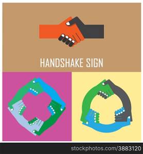Handshake abstract sign .Partnership symbol. Business creative concept.vector illustration
