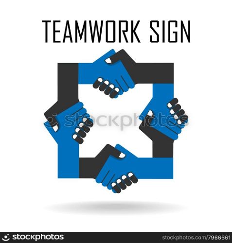 Handshake abstract sign vector design template. Business creative concept. Deal, contract, team, cooperation symbol icon&#xA;