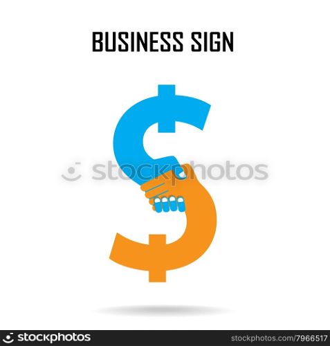 Handshake abstract sign vector design template. Business creative concept. Deal, contract, team, cooperation symbol icon