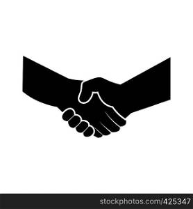 Handshake black simple icon isolated on white background. Handshake black simple icon