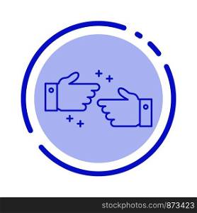 Handshake, Done, Ok, Business Blue Dotted Line Line Icon