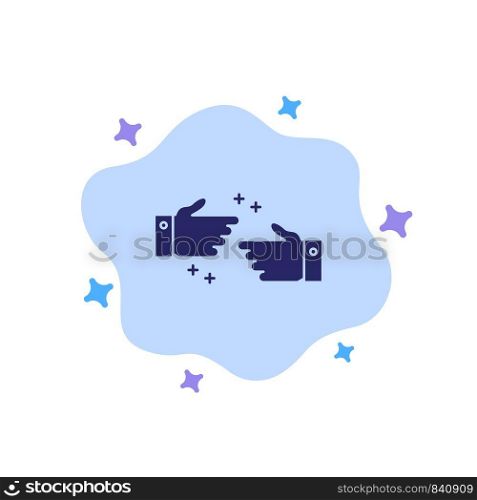 Handshake, Done, Ok, Business Blue Icon on Abstract Cloud Background