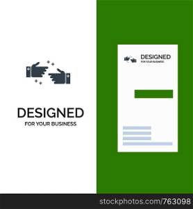 Handshake, Done, Ok, Business Grey Logo Design and Business Card Template