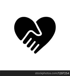 Handshake Forms The Heart Icon Vector Image and Illustration
