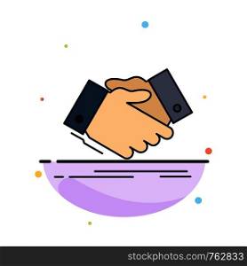 handshake, hand shake, shaking hand, Agreement, business Flat Color Icon Vector