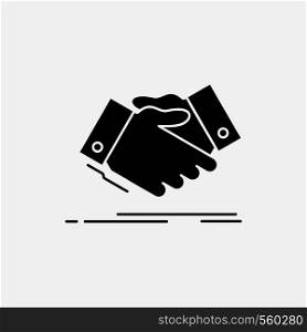 handshake, hand shake, shaking hand, Agreement, business Glyph Icon. Vector isolated illustration. Vector EPS10 Abstract Template background