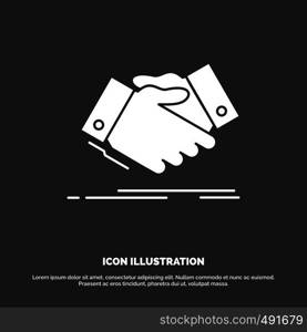 handshake, hand shake, shaking hand, Agreement, business Icon. glyph vector symbol for UI and UX, website or mobile application. Vector EPS10 Abstract Template background