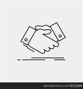 handshake, hand shake, shaking hand, Agreement, business Line Icon. Vector isolated illustration. Vector EPS10 Abstract Template background