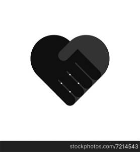 Handshake heart icon symbol. Vector eps10 illustration