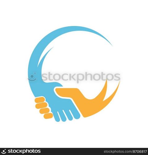 Handshake icon logo design illustration