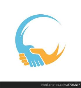 Handshake icon logo design illustration