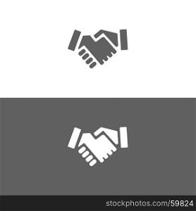 Handshake icon on white and dark background
