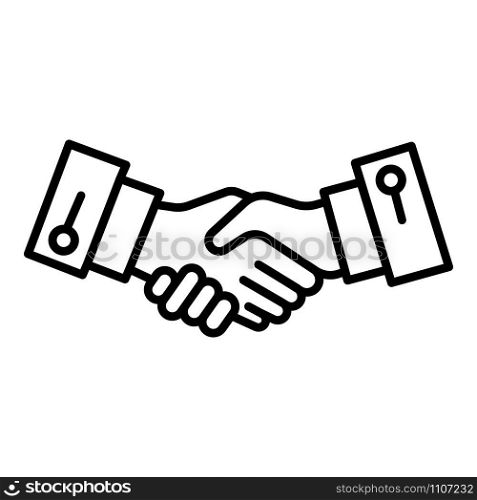Handshake icon. Outline handshake vector icon for web design isolated on white background. Handshake icon, outline style