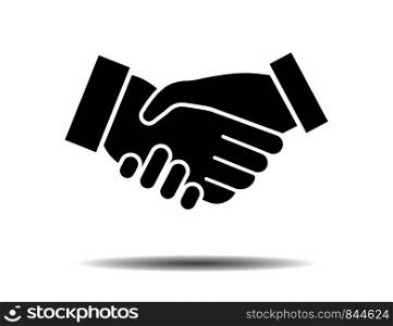 Handshake icon symbol of agreement. Business contract illustration on white background. Sign of relationship. EPS 10. Handshake icon symbol of agreement. Business contract illustration on white background. Sign of relationship.