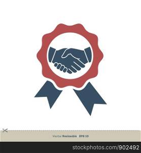 Handshake Icon Vector Logo Template Illustration Design. Vector EPS 10.