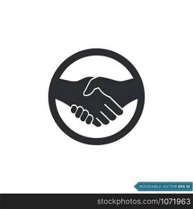 Handshake Icon Vector Template Flat Design Illustration Design
