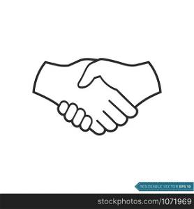 Handshake Icon Vector Template Flat Design Illustration Design