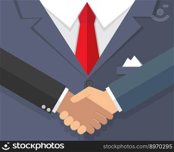 Handshake in flat style suit vector image
