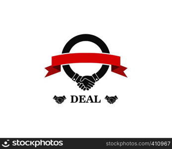 handshake logo vector icon of business agreement design