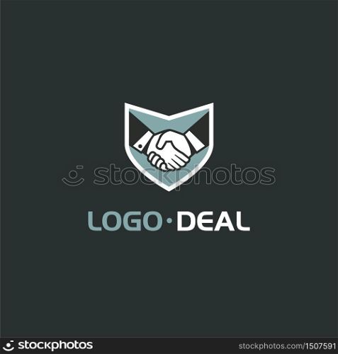 Handshake logo. Vector logo useful for business related to contracts, deals, support, agreements, etc. Handshake logo for business