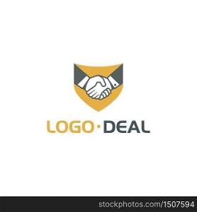 Handshake logo. Vector logo useful for business related to contracts, deals, support, agreements, etc. Handshake logo for business