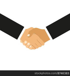 Handshake of business partners in flat design on a white background