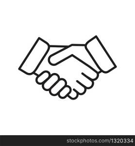 Handshake outline icon vector